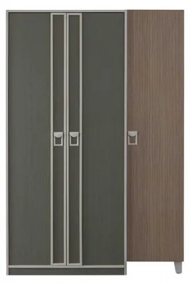 Obrázek produktu pro Dřevěná šatní skříň Šatní skříň Dětská šatní skříň Dřevo Šedý design