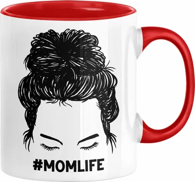 Produktbild von Mutter Tasse Geschenk Stress #Momlife Geschenkidee für beste Mama Muttertag Idee Mom Geschenk von Tochter an Mutter (Rot)