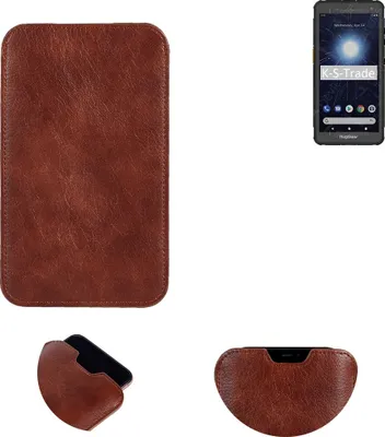 Produktbild von K-S-Trade Schutzhülle Handyhülle kompatibel mit RugGear RG655 Handytasche Kunstleder Sleeve in braun