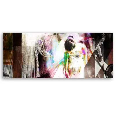 Produktbild von Leinwandbild Tanzende Ballerina 150x50 Feeby Bunt bild für die wand bereit zum aufhängen