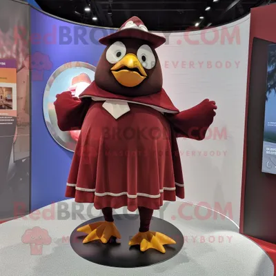 Produktbild von Kastanienbrauner REDBROKOLY Pinguin Maskottchen Kostüm charakter gekleidet mit einem Tellerrock und Kummerbunden