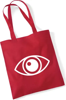 Produktbild von Huuraa Jutebeutel Auge Eye 10 Liter Classic Red Baumwolle Tasche Geschenkidee