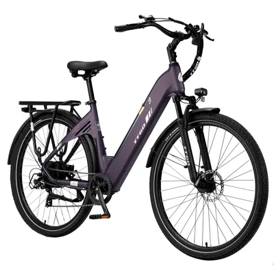 Produktbild von TTGO C3 E-Bike 28 Zoll Elektro Fahrrad 36V 18Ah Akku 250W Hinterradmotor Shimano 7-Gang Federgabel LCD Display Matt Lila