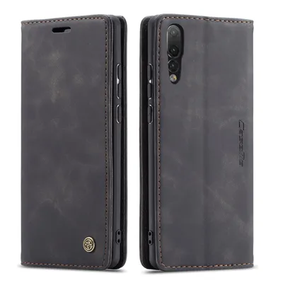 Produktbild von Huawei P20 Pro Hülle, Retro Kunstledertasche, Kartenfächer, Standfunktion Schutzhülle für Huawei P20 Pro Schwarz