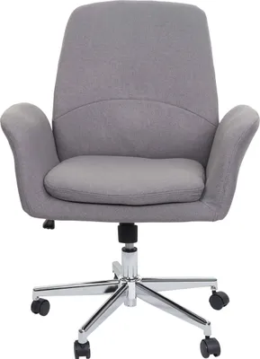 Produktbild von Bürostuhl HWC-K23, Schreibtischstuhl Drehstuhl Lehnstuhl, Stoff/Textil mit Armlehne  grau