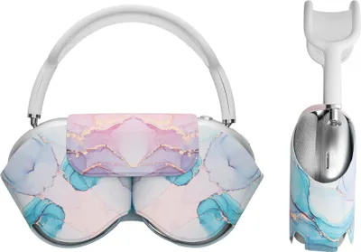 Produktbild von kwmobile Softe Schutzhülle kompatibel mit Apple AirPods Max Hülle - weiche Kopfhörer Tasche - Etui aus Polyester - Marmor