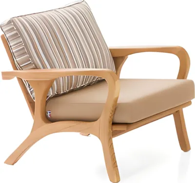 Produktbild von Beiger Stoff- und Holzsessel im modernen Design