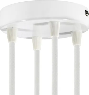 Immagine prodotto di Creative-Cables Kit rosone cilindrico in Metallo a 4 Fori - Conico, Bianco Lucido