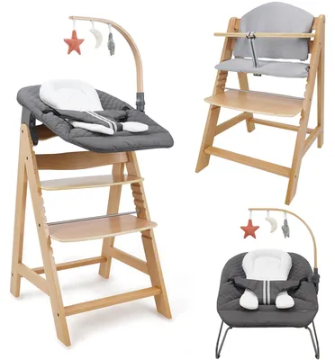 Produktbild von Wachstumsset für Holz-Kinderstuhl mit 2-in-1 Babywippe