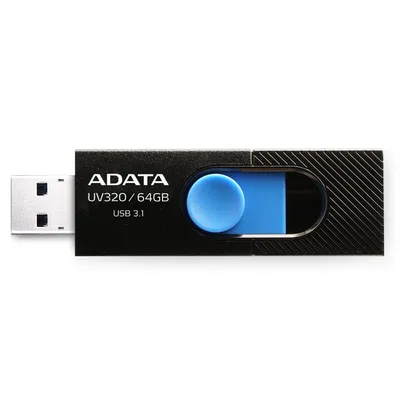 Produktbild von ADATA UV320 64 GB 3.2 Gen1 USB-Flash-Laufwerk Schwarz und Blau