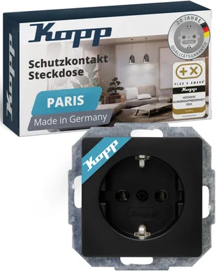 Immagine prodotto di Kopp 923550080 Presa di corrente Paris nero opaco