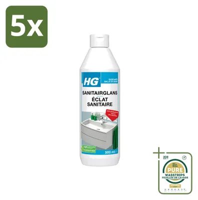 Produktbild von 5 x HG Badzimmerreiniger Extra Glanz - 500 ml - Vorratspackung - 5 Stücke