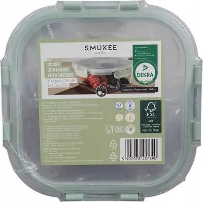 Immagine prodotto di Contenitore quadrato in vetro con coperchio 800 ml