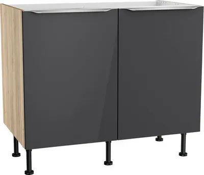 Produktbild von Optifit Spülenschrank Linus984 BxTxH 100 x 58,4 x 87 cm anthrazit glänzend zerlegt KFLI SPL106-8+