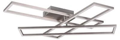 Image de Plafonnier LED CORSO 36 W, de 2 700 à 6 000 K, 4 600 lm, métal aux reflets argentés, dimensions : 10 x 66 x 60 cm, IP20, RL