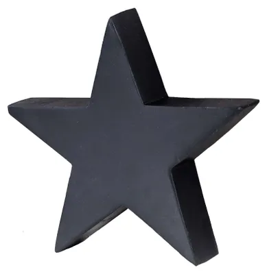 Image de Étoile décorative en bois de manguier, noire, 20 cm