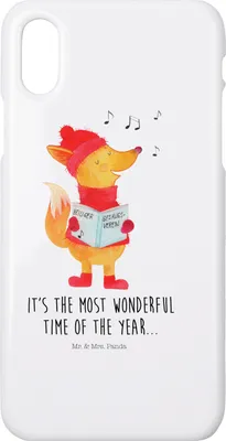 Produktbild von Mr. & Mrs. Panda Iphone 10 Handyhülle Fuchs Sänger - Weiß - Geschenk, Cover, Weihnachten, Singen, Winter, X, Heiligabend, Handy, Weihnachtslieder, Case