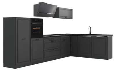 Productafbeelding van Hoekkeuken Vicco R-Line Antraciet landelijk/Antraciet 347 x cm antraciet werkblad, Model 68258