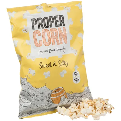 Produktbild von PROPER Snacks Sweet & Salty, 90 g, Salz, 1,47 g, 1889 kJ, 451 kcal, 18 g
