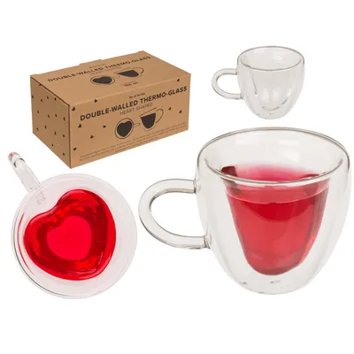 Produktbild von OOTB Doppelwandiges Thermo-Glas mit Herzform