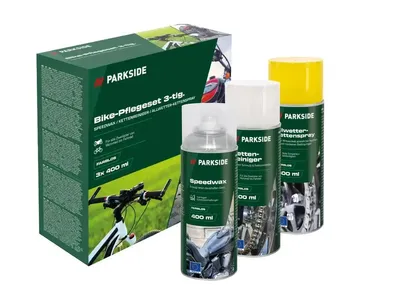Produktbild von PARKSIDE® 3-teiliges Fahrrad & Motorrad Pflege-Set (3x 400ml) – inkl. Kettenreiniger, Kettenspray & Speed Wax