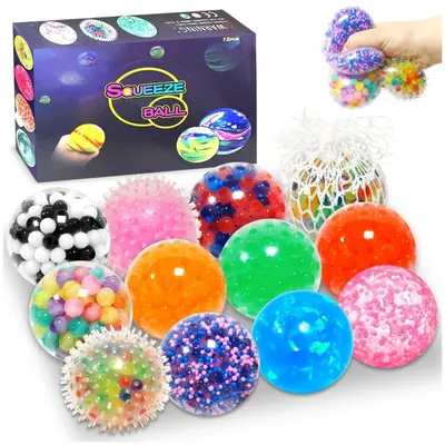 Immagine prodotto di Palla antistress - Pallina per la presa - Esercizio per le mani - Mini palla antistress - Set da 12 pezzi