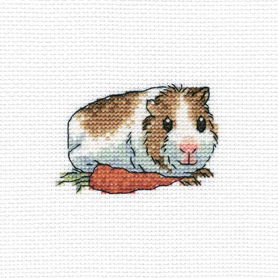 Immagine prodotto di RTO Set per punto croce "Porcellino d'India con carota" H261, schema contato, 10x10 cm