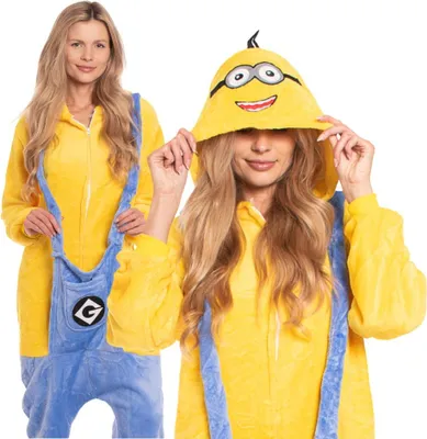 Produktbild von Nikcorp Jumpsuit Pyjama Damen Kinder Onesie Figur Gelb XL