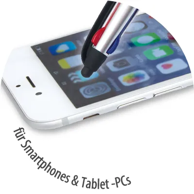 Produktbild von Stylex Touchpen/Dreifarbkugelschreiber - 1 mm - farbig sortiert