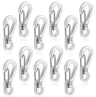 Productafbeelding van 12 Mini Karabinersluitingen van 2,4 cm van Roestvrij Staal