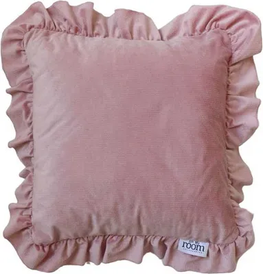 Immagine prodotto di Fodera per cuscino decorativo con volant decorativo, 40x40 cm, rosa chiaro