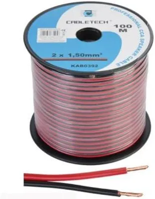 Zdjęcie produktu dla Kabel głośnikowy 2 x 1,5 mm CCA, 100 metrów, do systemów audio