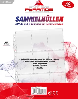 Produktbild von Software Pyramide 92322 Sammelkarten Hüllen DinA4 20er-Pack
