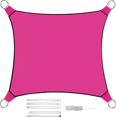 Produktbild von Sonnensegel Quadratisch Pink 3,6m mit Stangenset für Garten Sonnenschutzsegel