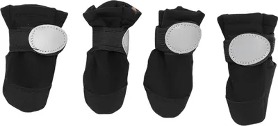 Image de Chaussures pour chiens Chaussures en caoutchouc étanches Protection des pattes avec bandes réfléchissantes pour la marche à l'extérieur l