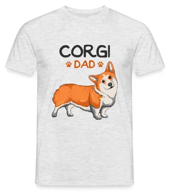 Produktbild von Spreadshirt Corgi Dad Männer T-Shirt, S, Grau meliert