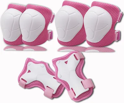 Produktbild von LILYPOP Kinder Protektoren Set Schoner - Knieschoner Kinder – Schützer Set [6er] für Kinder und Erwachsene - Ideale großflächige Schutzpolster(Weiß Ro