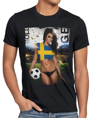 Produktbild von style3 WM 2026 Soccer Girl Herren T-Shirt Fußball Weltmeisterschaft Fan-Outfit Deutschland Schwarz