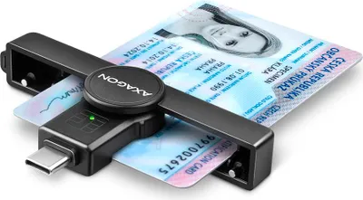 Immagine prodotto di AXAGON Axagon CRE-SMPC Lettore di smart card/ID card PocketReader USB-C Indoor USB Type-C Nero