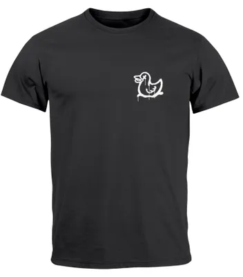 Produktbild von Herren T-Shirt Drippy Duck Ente Graffiti Style Printshirt Fashion Streetstyle Neverless® anthrazit XXL