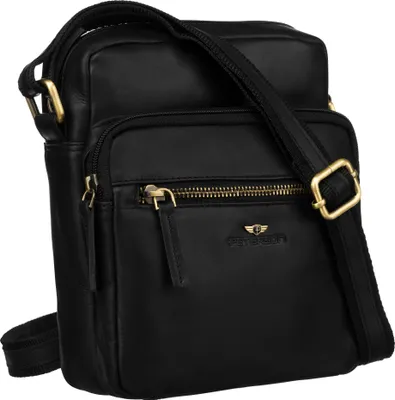 Obrázok produktu pre Peterson pánska kožená crossbody taška čierna 22x19x9 cm