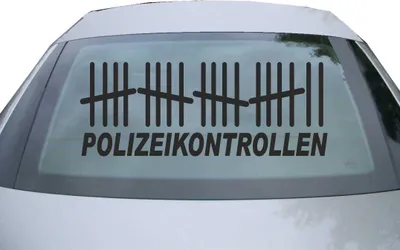 Produktbild von Indigos UG - Aufkleber Heckscheibe & Motorklappe DE2066 - schwarz - 600x228 mm - Polizeikontrollen - Auto Scheiben Fenster Heckklappe Tuning Racing JDM - Die cut