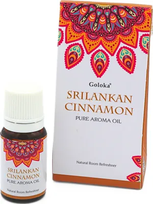 Produktbild von Goloka Duftöl - Indische Naturdüfte für Aromatherapie, Raumduft, Diffusor, Duftlampe (10ml, Srilankan Cinnamon)