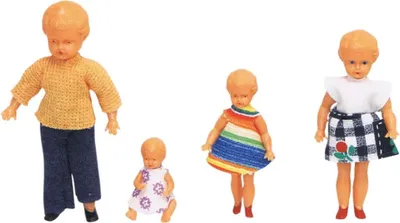 Produktbild von Puppenfamilie aus Kunststoff , 4-teiliges Set für Puppenhaus