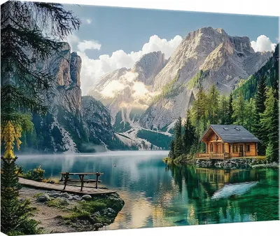Produktbild von Leinwand Bilder Wandbilder Berge Natur 120x80 cm XXL Modern Leinwandbild Leinwandbilder Wohnzimmer Schlafzimmer