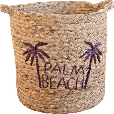 Produktbild von Korb mit Griffen Aufbewahrungskorb Dekokorb natur braun rund Deko PALM BEACH Mittel, 32x32 cm