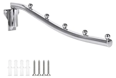 Immagine prodotto di Ganci appendiabiti a scomparsa, acciaio inossidabile, 38 cm, 5 ganci