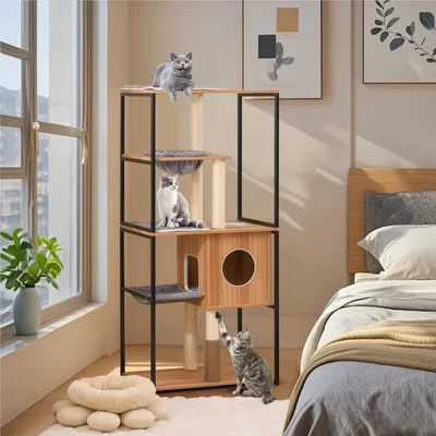 Produktbild von Katzenkratzbaum - Kraboom - Kletterturm - Katzenmöbel - Spielturm - 160 cm hoch