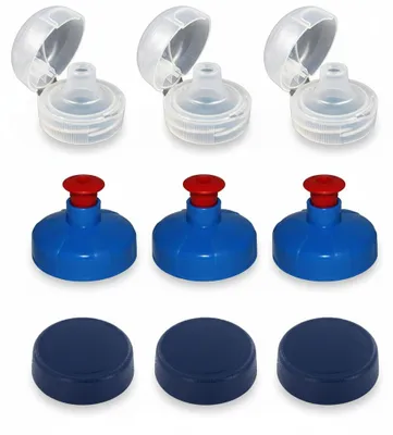 Produktbild von 9er Set Trinkdeckel, Flip Top, Push-Pull, Schraubverschluss für Kavodrink Tritan Flaschen