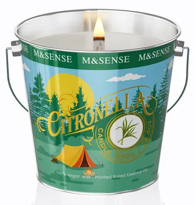 Immagine prodotto di Candela di citronella grande, 550 ml, per interni ed esterni – autonomia di combustione di 110 ore